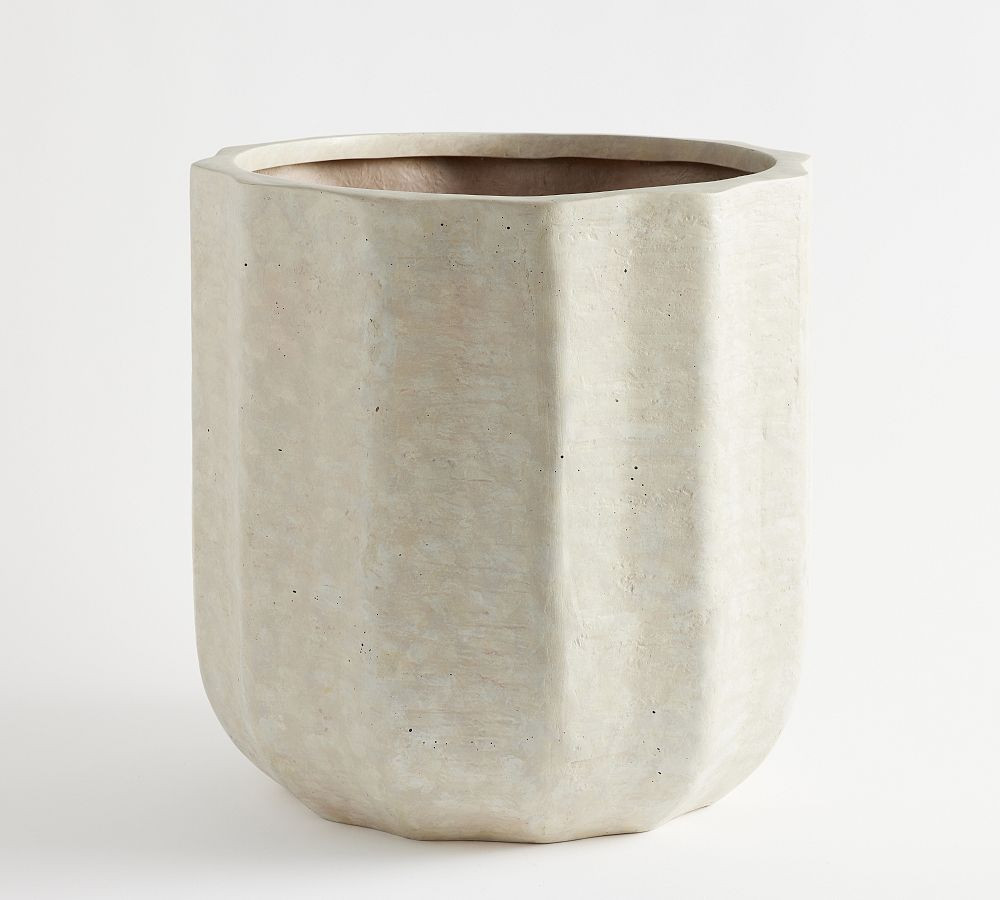 Modern Rustic Fluted Outdoor Planters | Pottery Barn (US)
