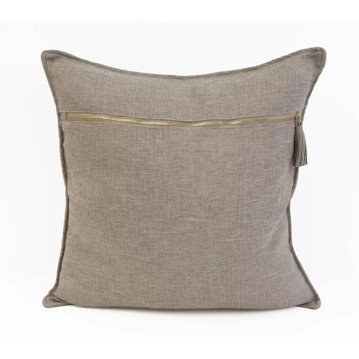 2pk 20" Dupont Chunky Weave Zippered Front Pillow Tan - Decor Therapy | Target