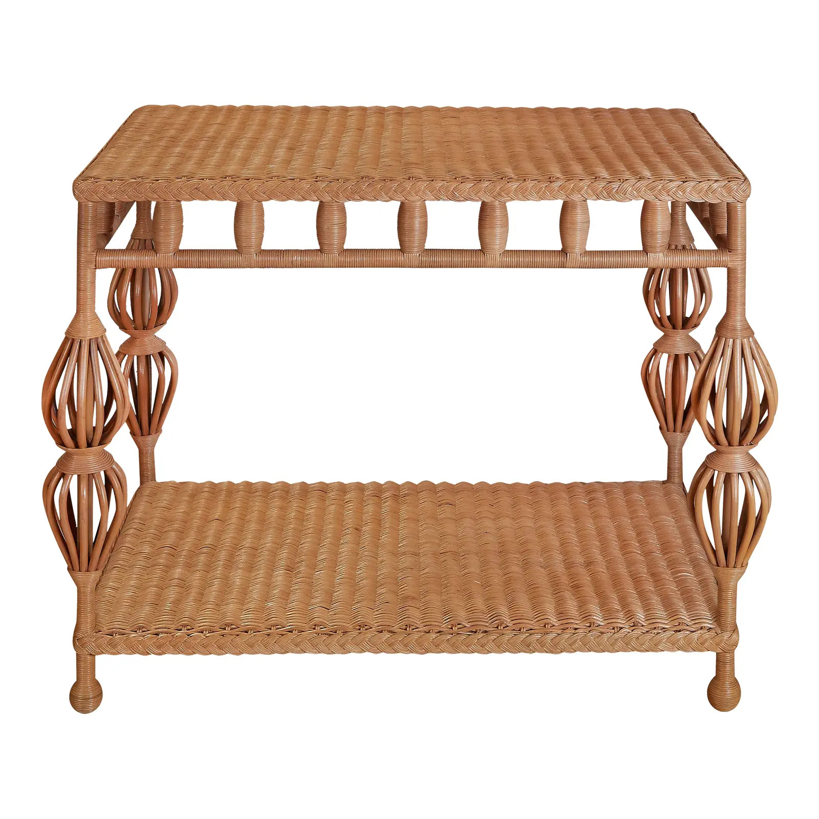 Bunny Williams Home Kenan Wicker Side Table | Chairish