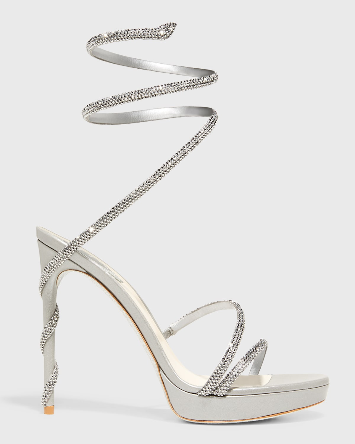 Strass Snake-Wrap Platform Sandals | Neiman Marcus