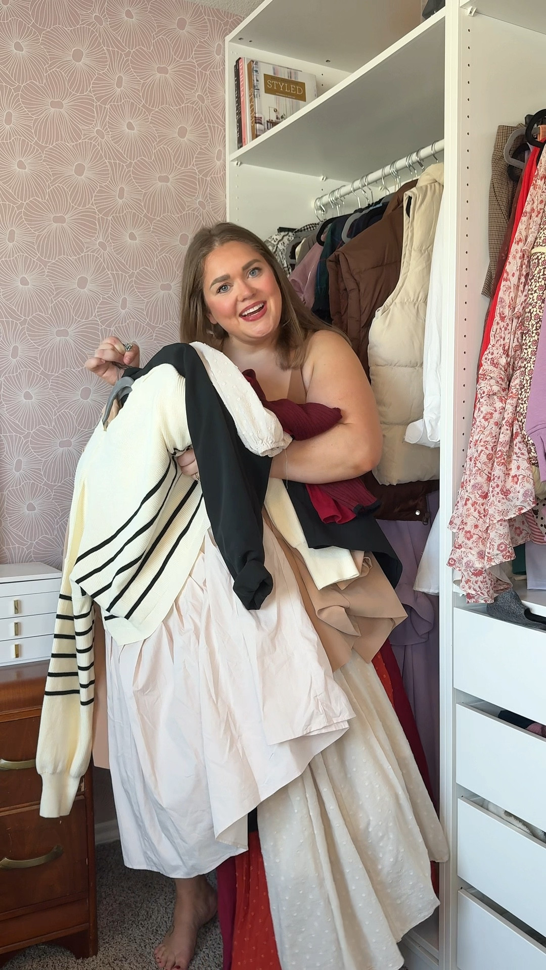 Amazon favorite fall purchases from last year. Wearing xl in striped dress, xxl in red dress and sweater dress, xxl in puffer vests and trench jacket. 2x in blazers for oversized fit  

#LTKPlusSize #LTKFindsUnder50