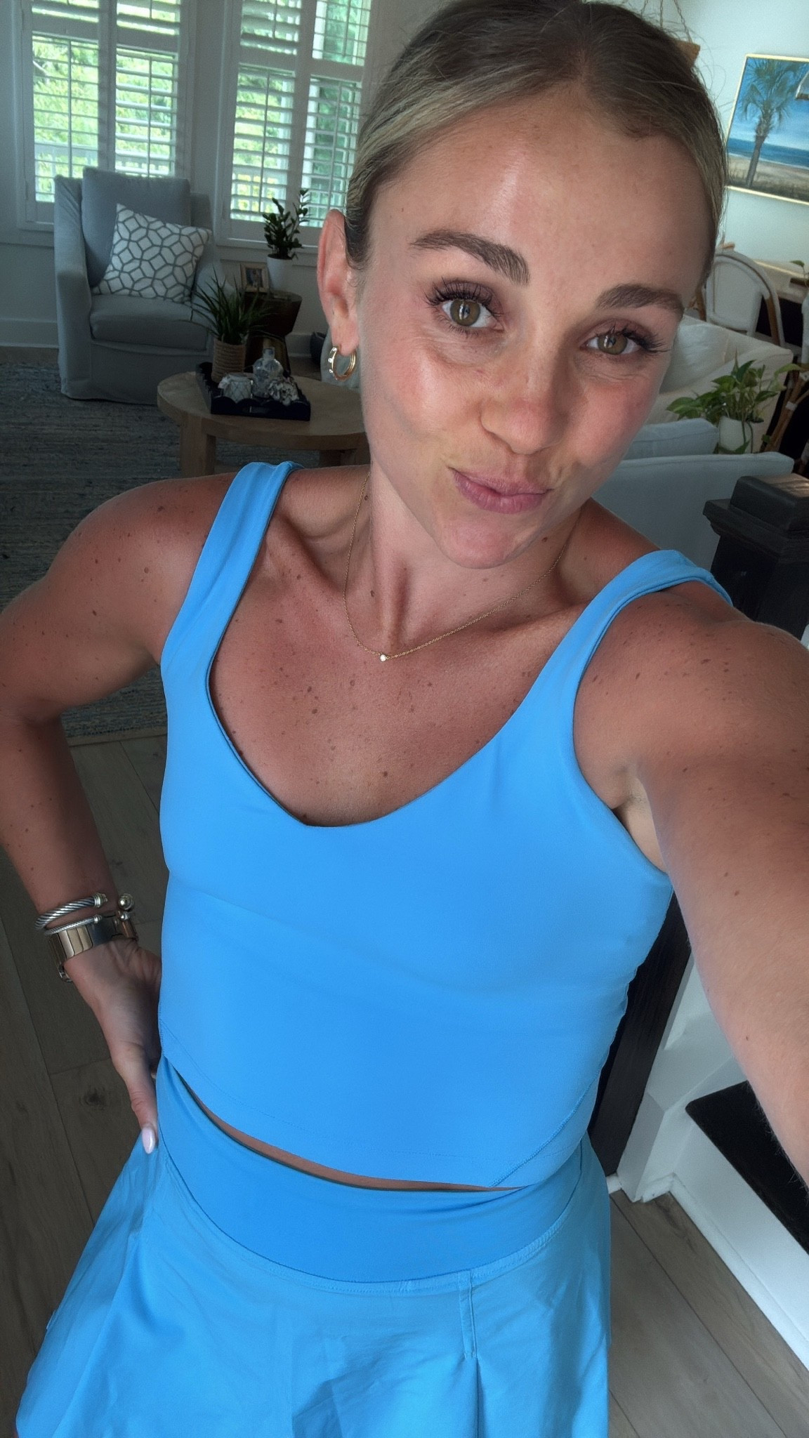 Too blue? Well either way, love a matching set & the skirt has built in shorts!

#LTKootd #LTKActive #LTKfitnessgoals