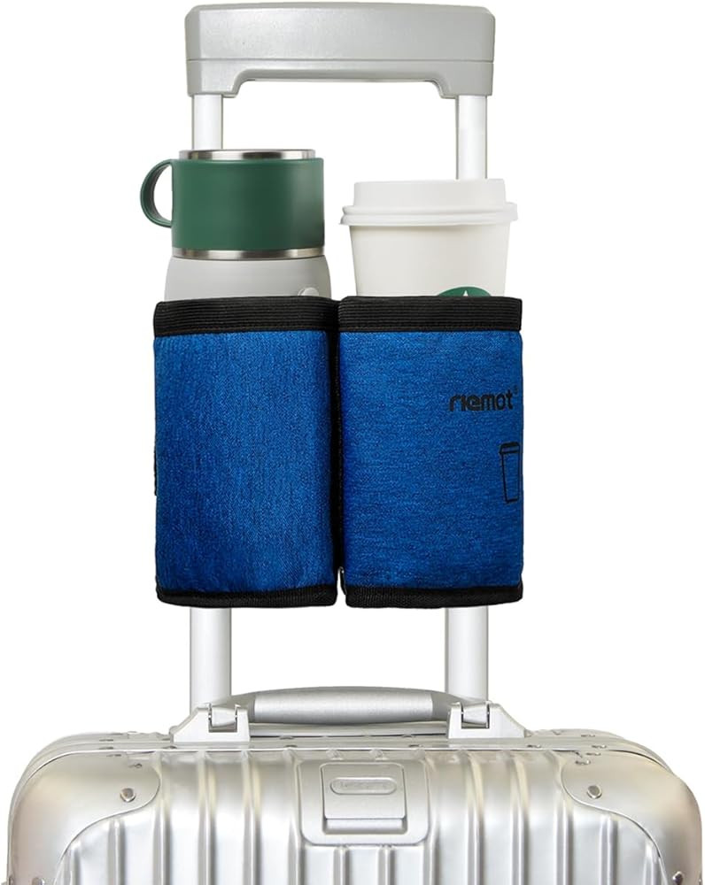 riemot Luggage Travel Cup Holder Free Hand Drink Carrier - Hold Two Coffee Mugs - Fits Roll on Su... | Amazon (US)