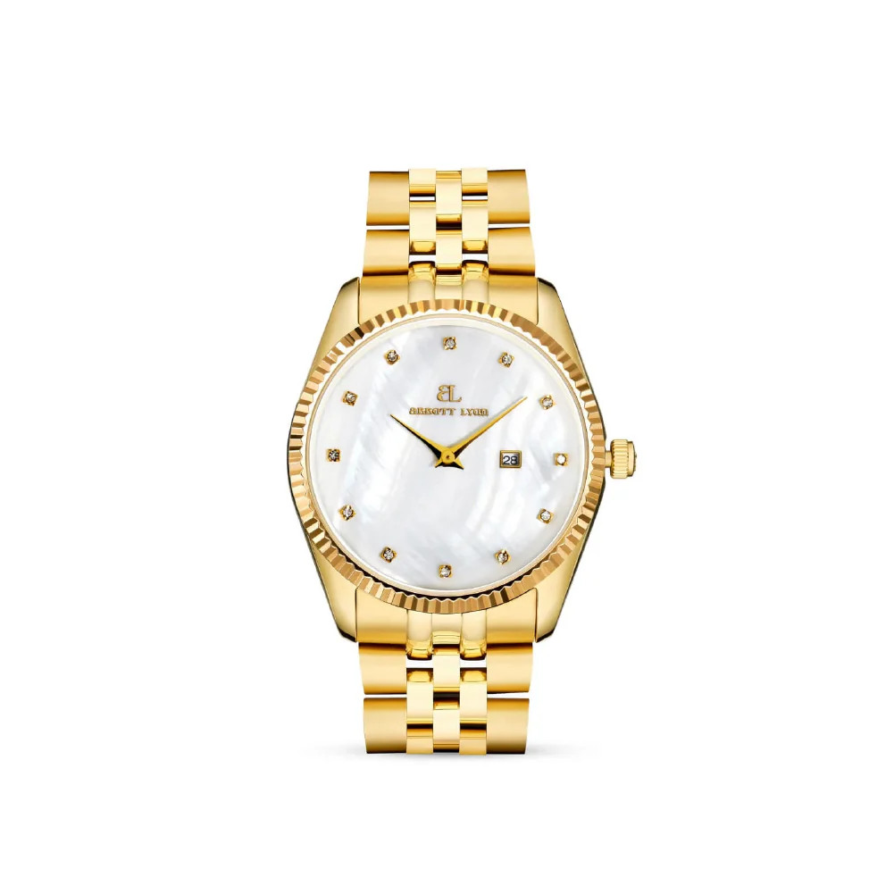 Gold Pearl Link Belgravia 36 Watch | Abbott Lyon