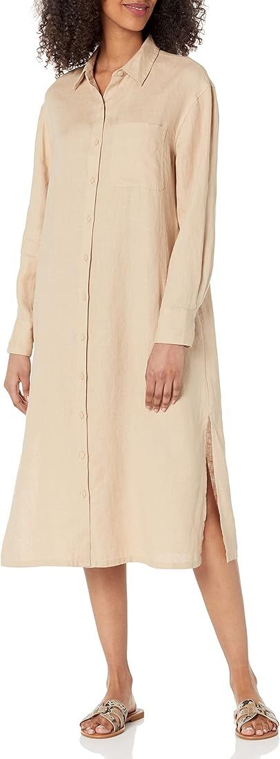 The Drop Women's Fiona Relaxed Linen Midi Shirt Dress | Amazon (US)