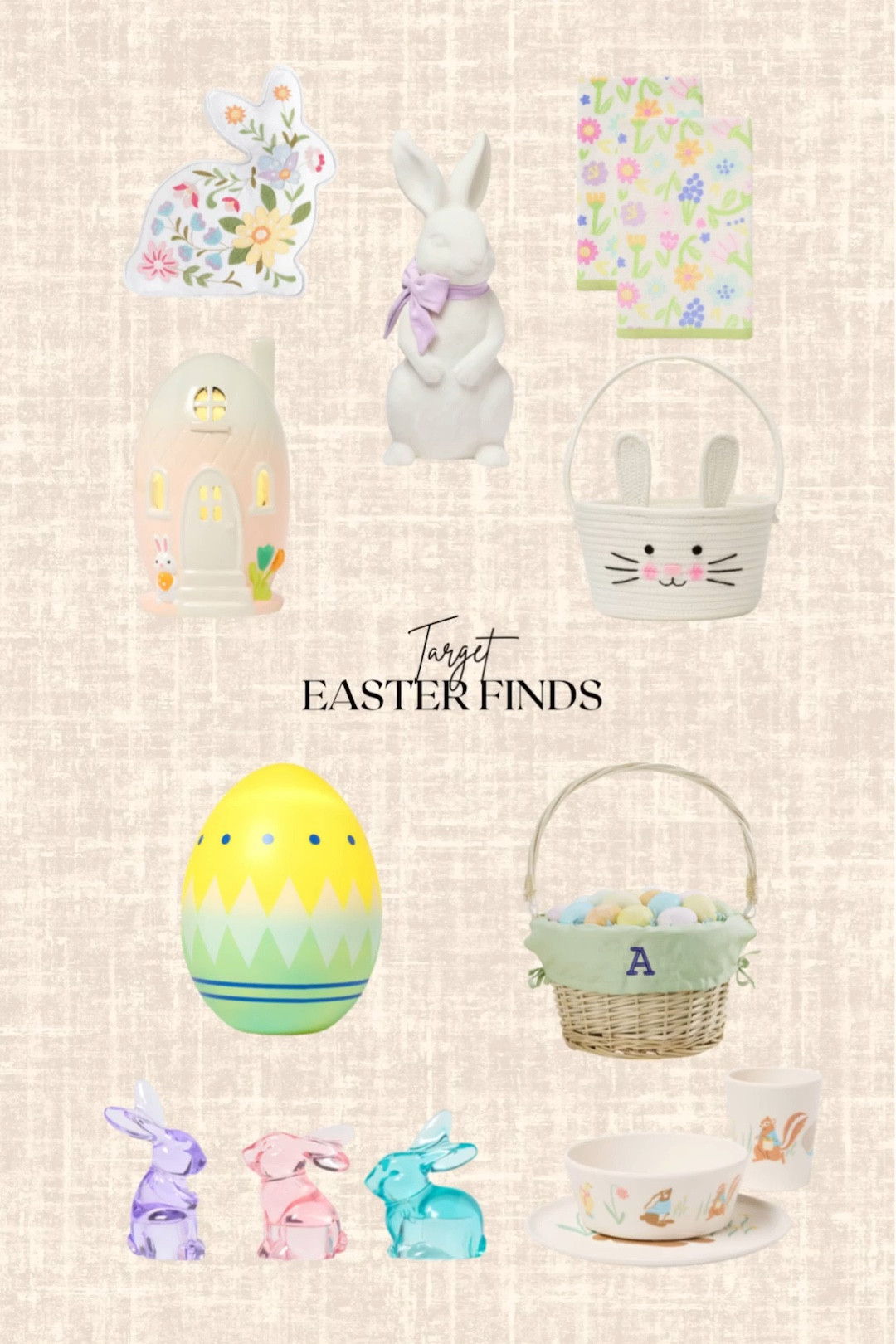 Target Easter Finds! 

Easter Baskets, bunny, lamp, floral hand towel set, bunny pillow, dinnerware set

#LTKSeasonal #LTKHome #LTKKids