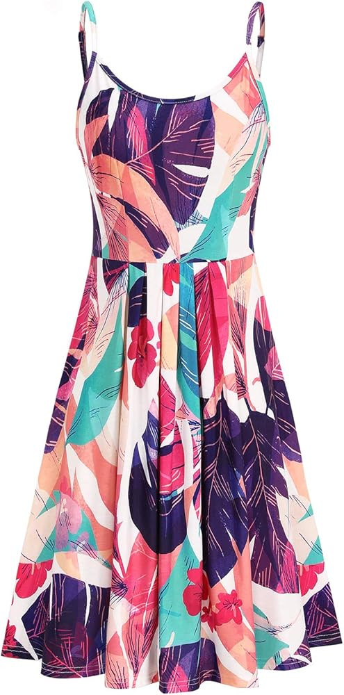 II ININ Women's Adjustable Strappy Midi Sundress Sleeveless Floral Printed Summer Beach Dress | Amazon (US)