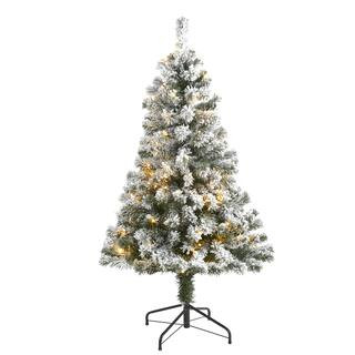 4ft. Pre-Lit Flocked West Virginia Fir Artificial Christmas Tree, Clear LED Lights | Michaels | Michaels Stores