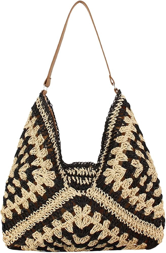 Straw Hobo Bags for Women Summer Beach Tote Purse Crochet Hobo Shoulder Everything Holiday Work E... | Amazon (US)
