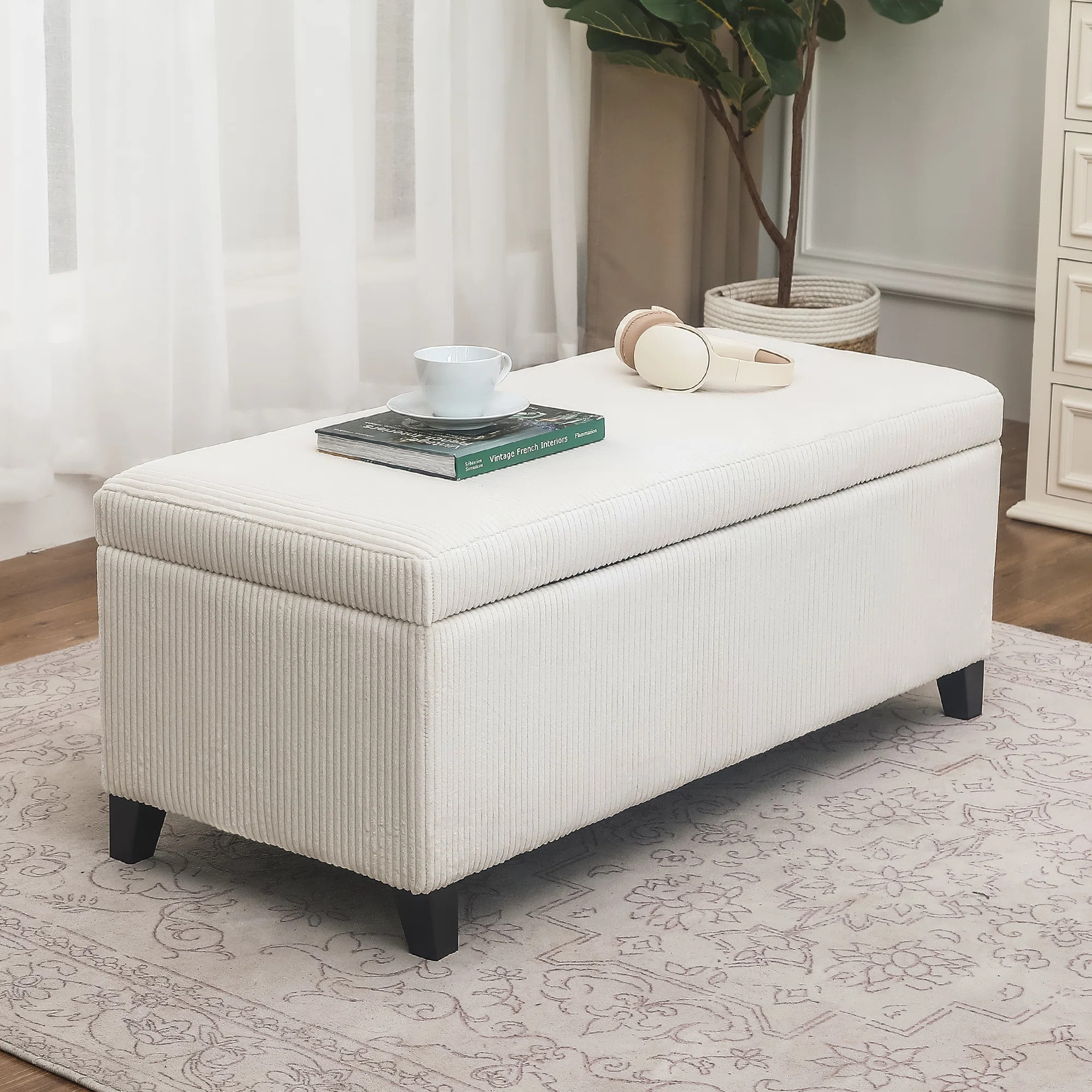 42 Inches Upholstered Lift Top Storage Ottoman Bench | Wayfair North America