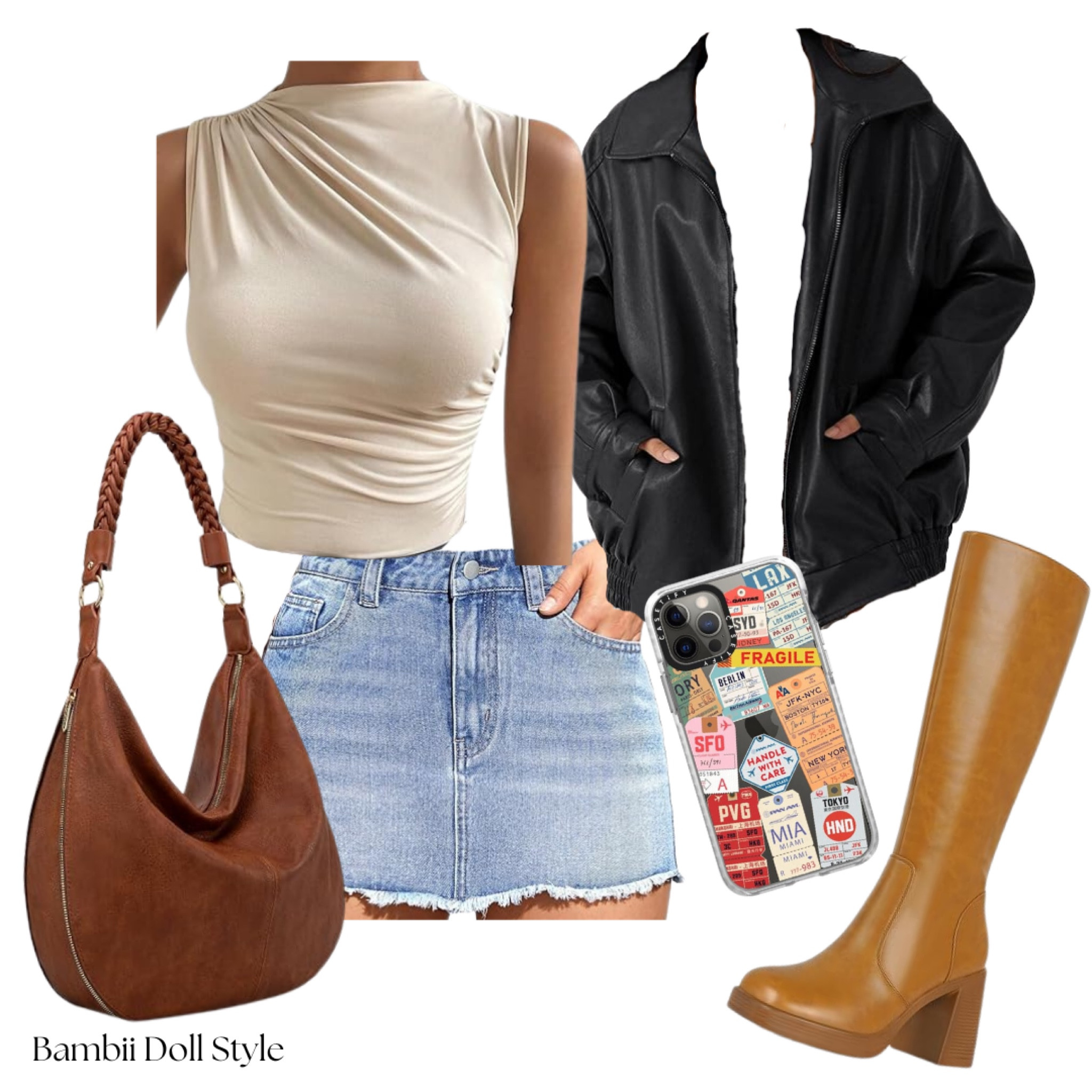 It’s giving pumpkin spice in Paris! Love the raw denim mini skirt paired with the leather jacket and the statement color boot 👢

#LTKFindsUnder50 #LTKNYFW #LTKStyleTip