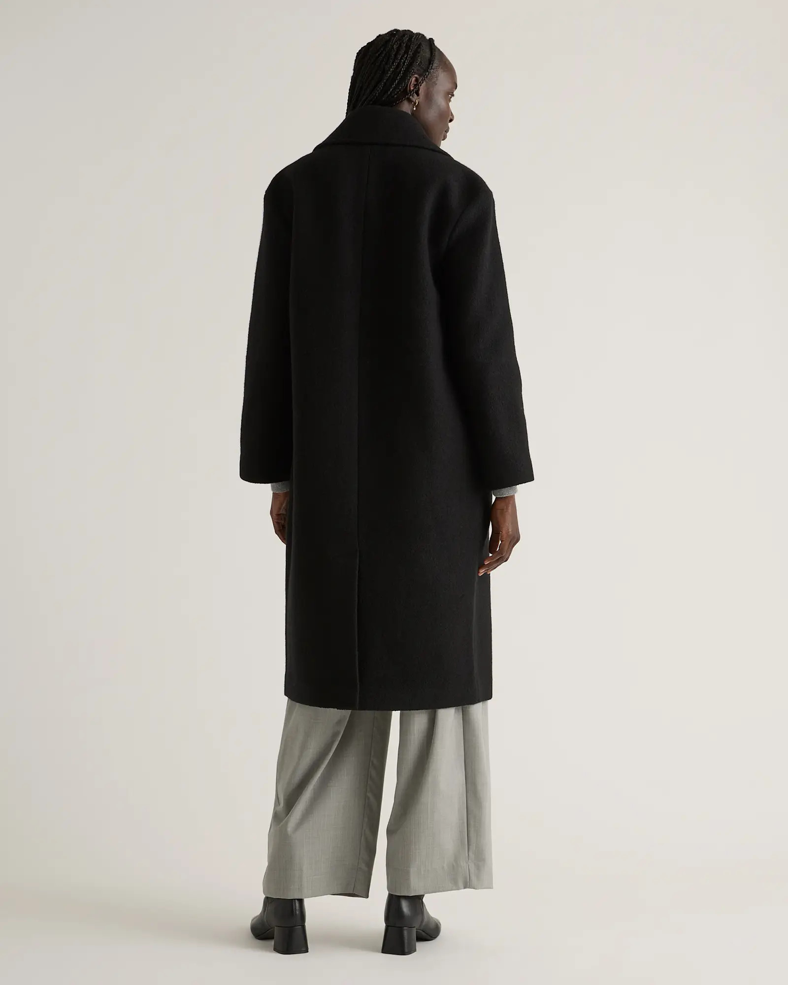 100% Merino Wool Shawl Collar Long Coat | Quince