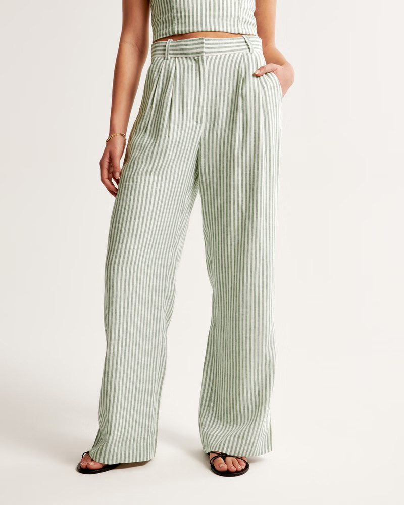 A&F Sloane Tailored Linen-Blend Pant | Abercrombie & Fitch (US)