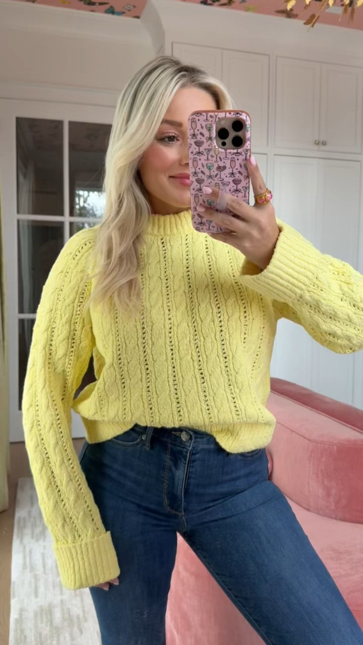 The most adorable sweater for spring. Wearing a size small, under $30!

#LTKgrwm #LTKootd