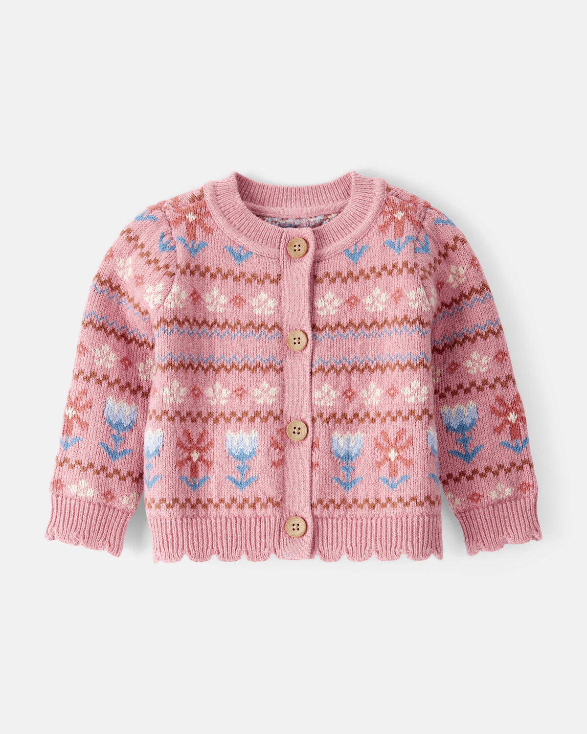 Baby Girl Fair Isle Long-Sleeve Sweater - Pink | Carter's Inc