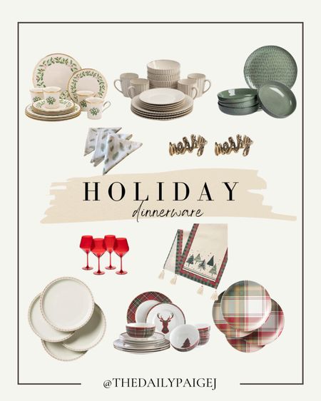 Looking for plates for your holiday event? I love these festive dinnerware set with matching napkins and merry napkin rings. These would be perfect holiday decor for your Christmas Eve or Christmas Day hosting. 

Christmas dinnerware, Christmas plates, holiday decor, home decor, holiday wine glasses

#LTKSeasonal #LTKHoliday #LTKhome