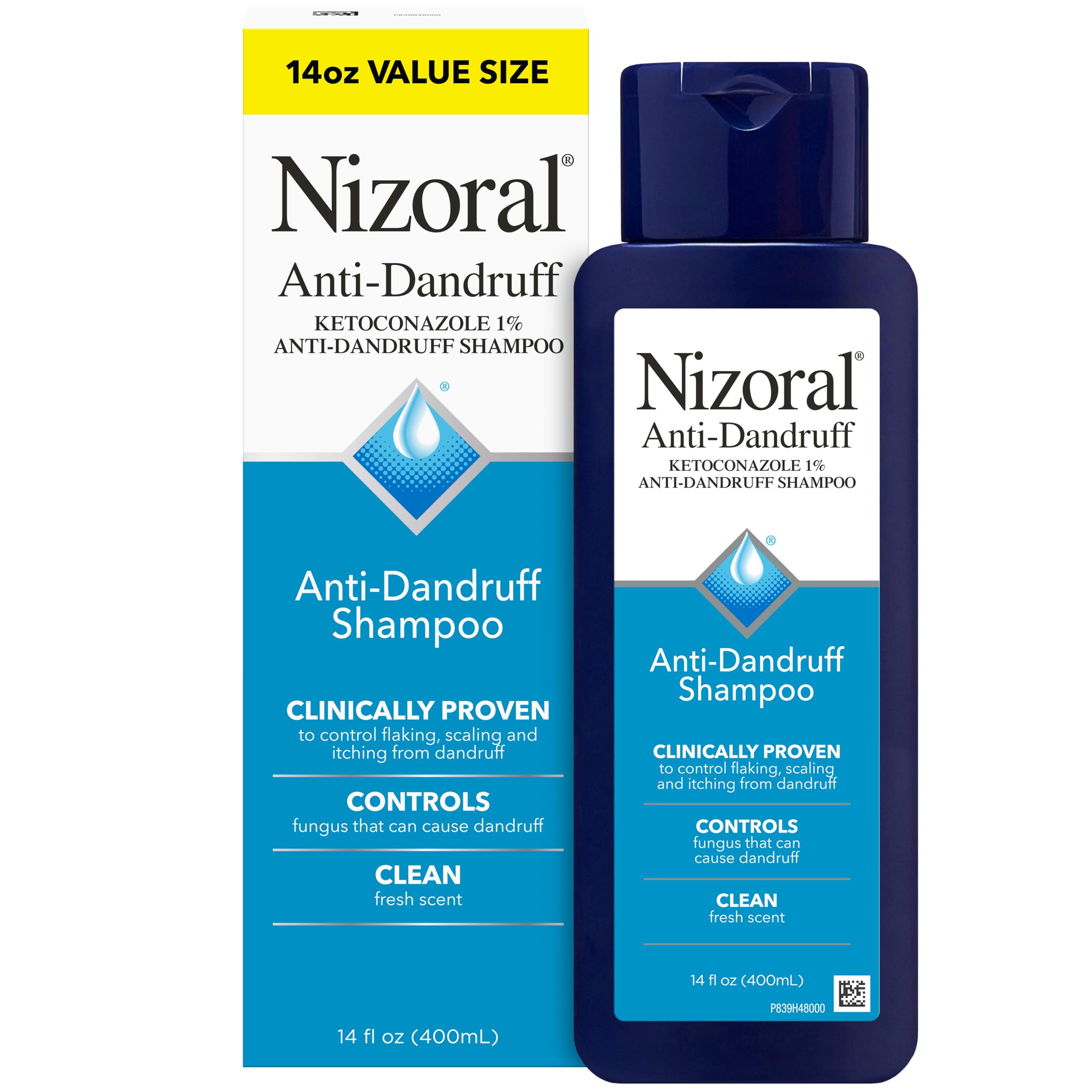 Nizoral Anti-Dandruff Shampoo with 1% Ketoconazole, 14 Fl Oz, Fresh Scent, Anti Fungal Shampoo | Amazon (US)