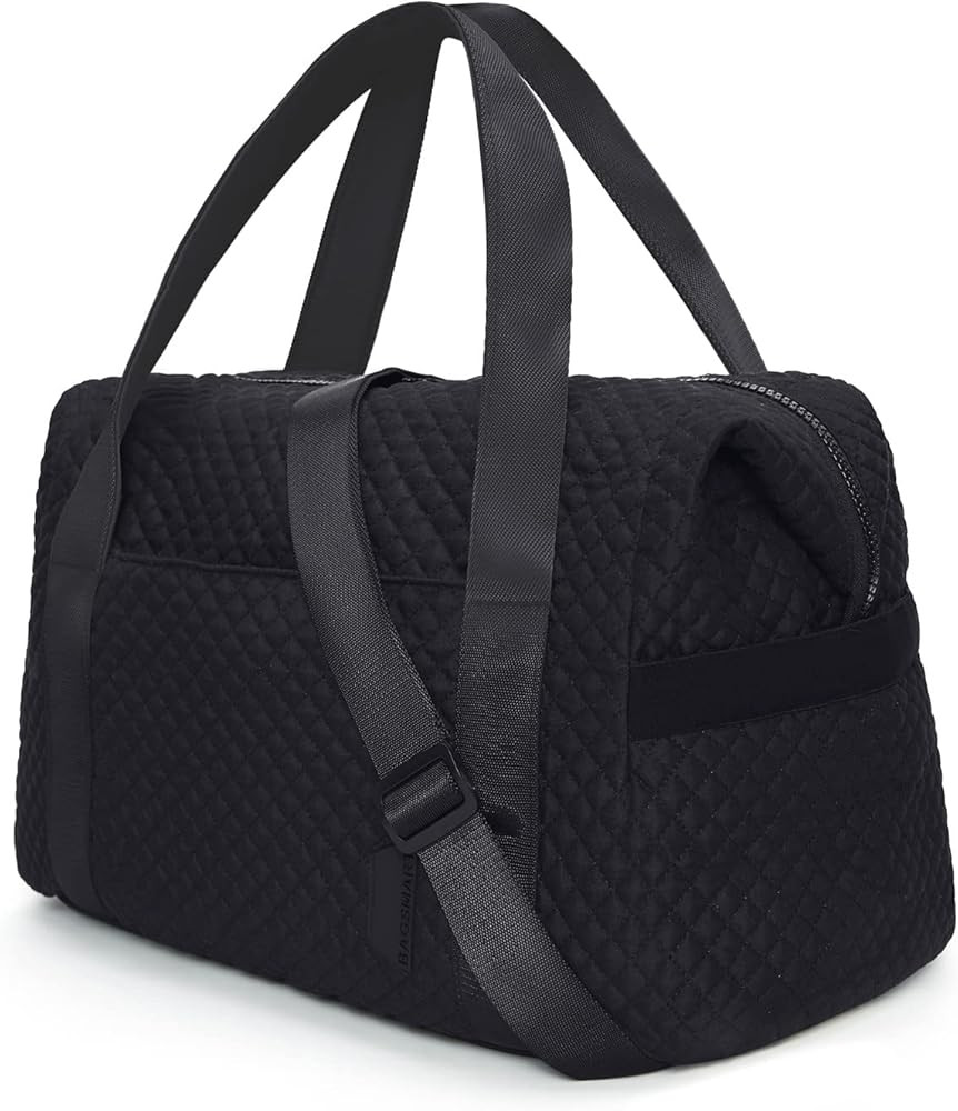 Travel Duffle bag, BAGSMART Gym Bag for Women Weekender Bag Large Carry On Overnight Bag, Black | Amazon (US)