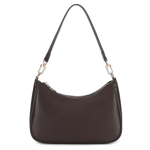 CYHTWSDJ Shoulder Bags for Women, Cute Hobo Tote Handbag Mini Clutch Purse with Zipper Closure (Coffee-G) | Amazon (US)