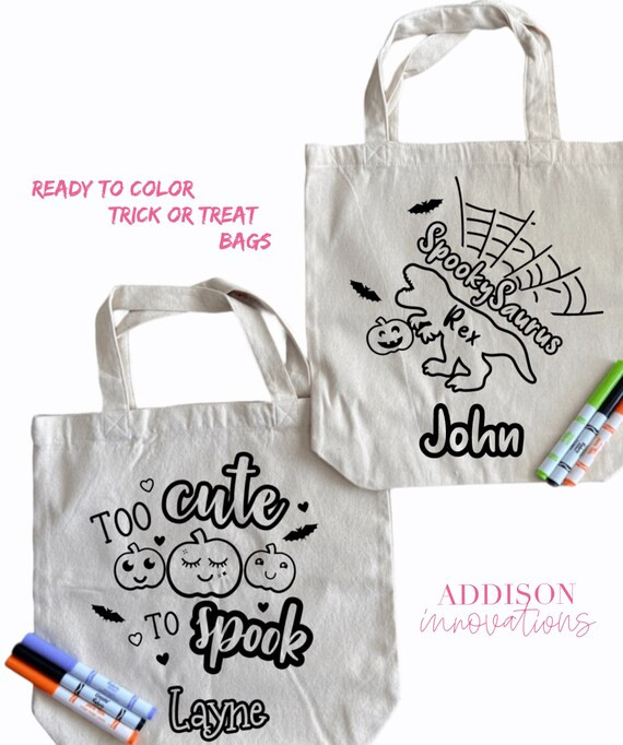 Halloween Treat Bag | Halloween Candy Bag | Halloween Coloring Bag | Personalized Treat Bag | Etsy (US)