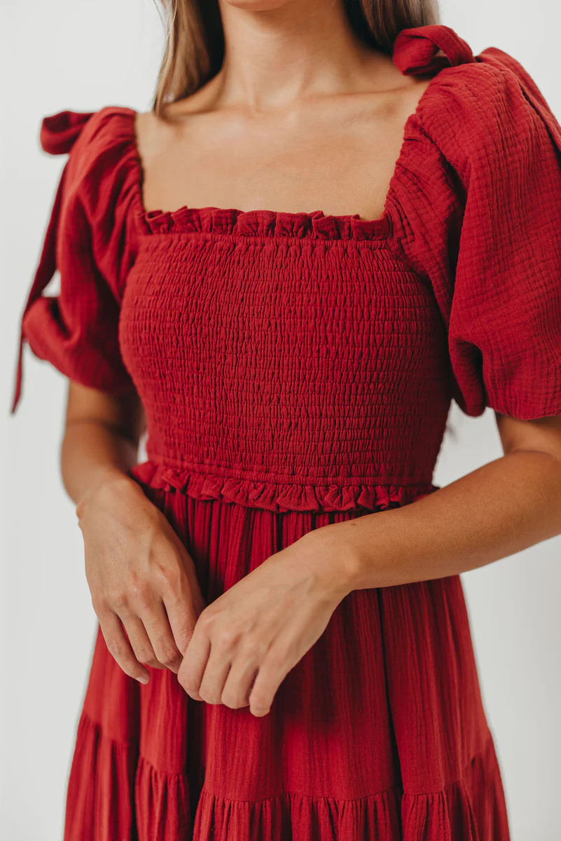 Elena Midi Dress Rust | Worth Collective