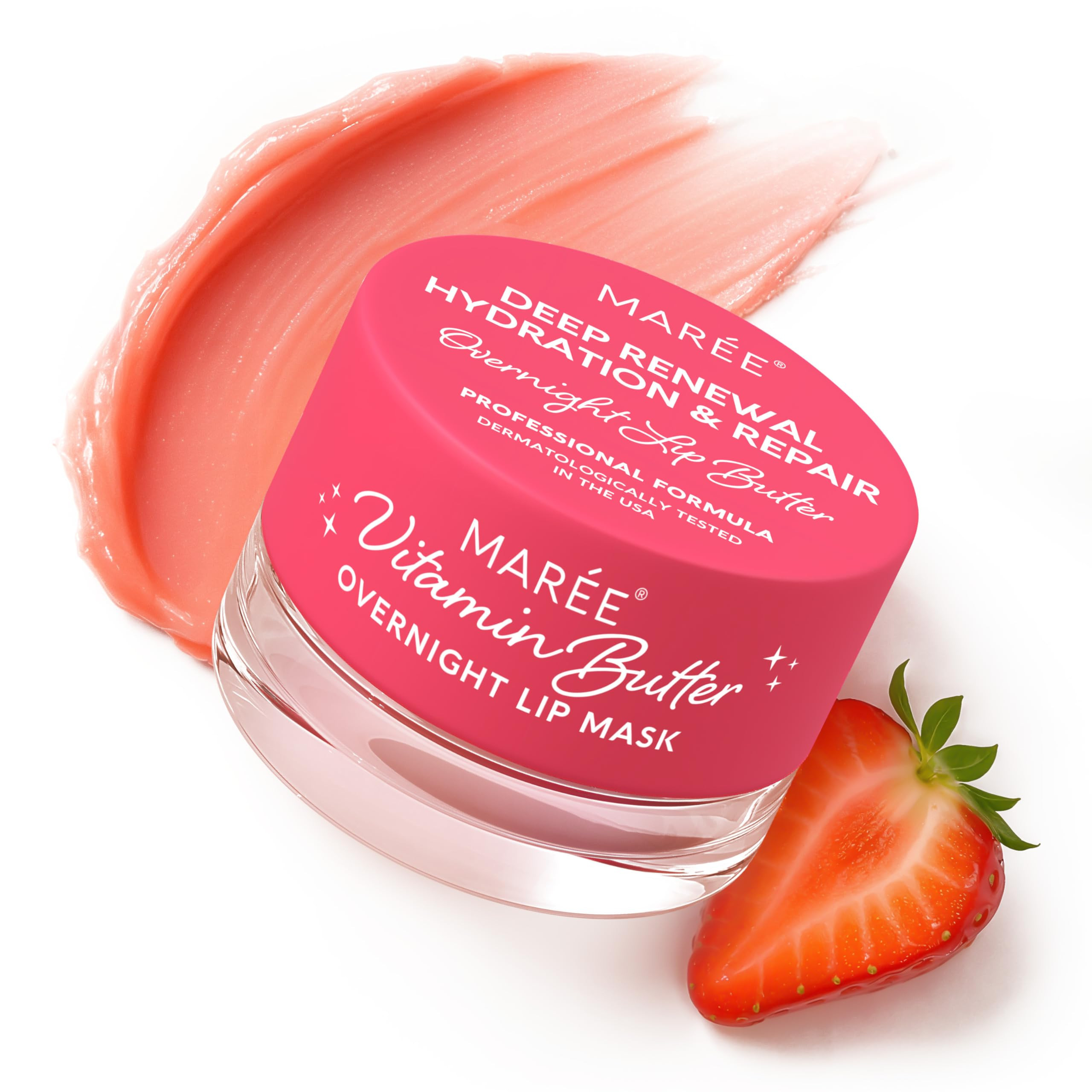 MAREE Lip Mask with Hyaluronic Acid - Overnight Butter Balm - Moisturizer for Very Dry Lips - Hid... | Amazon (US)