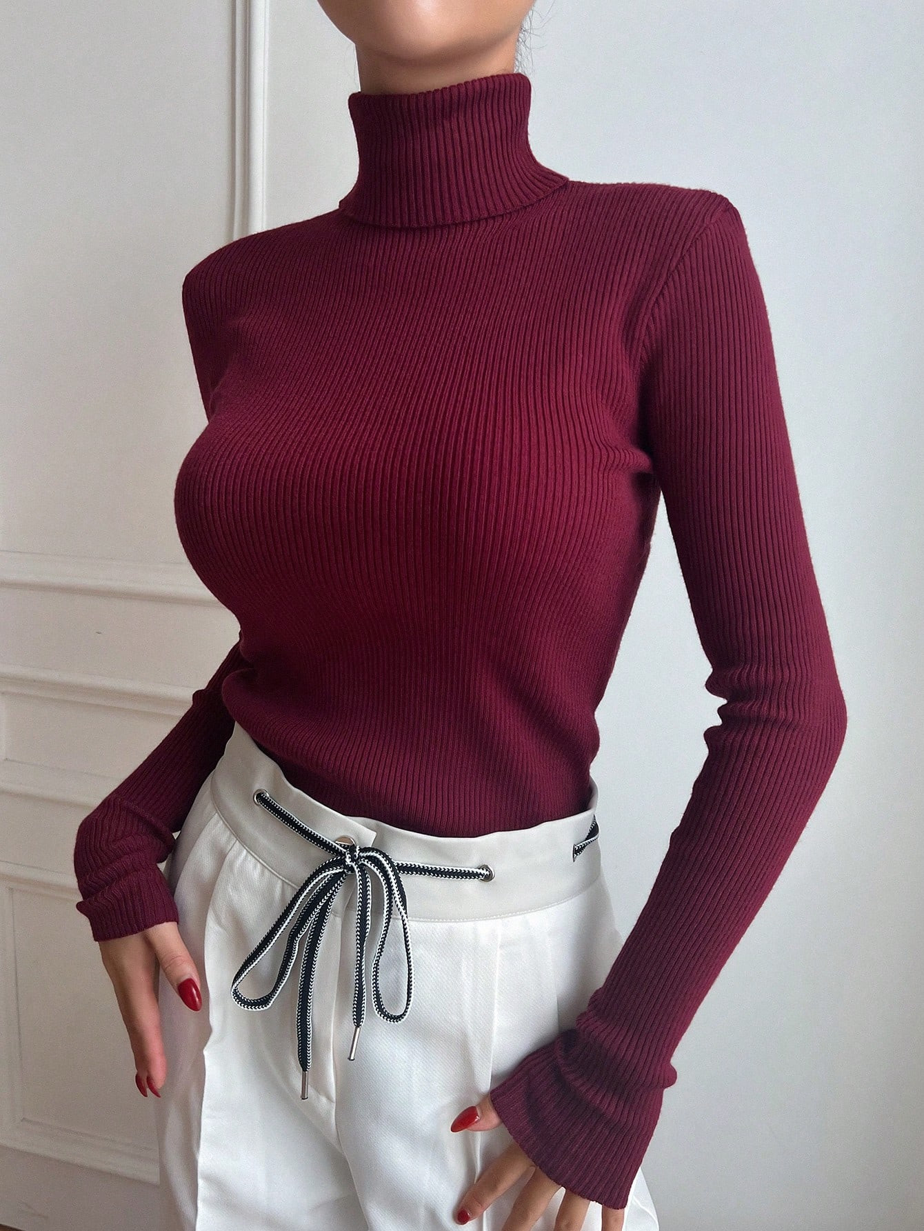 DAZY Ribbed Knit Turtleneck Sweater | SHEIN USA | SHEIN
