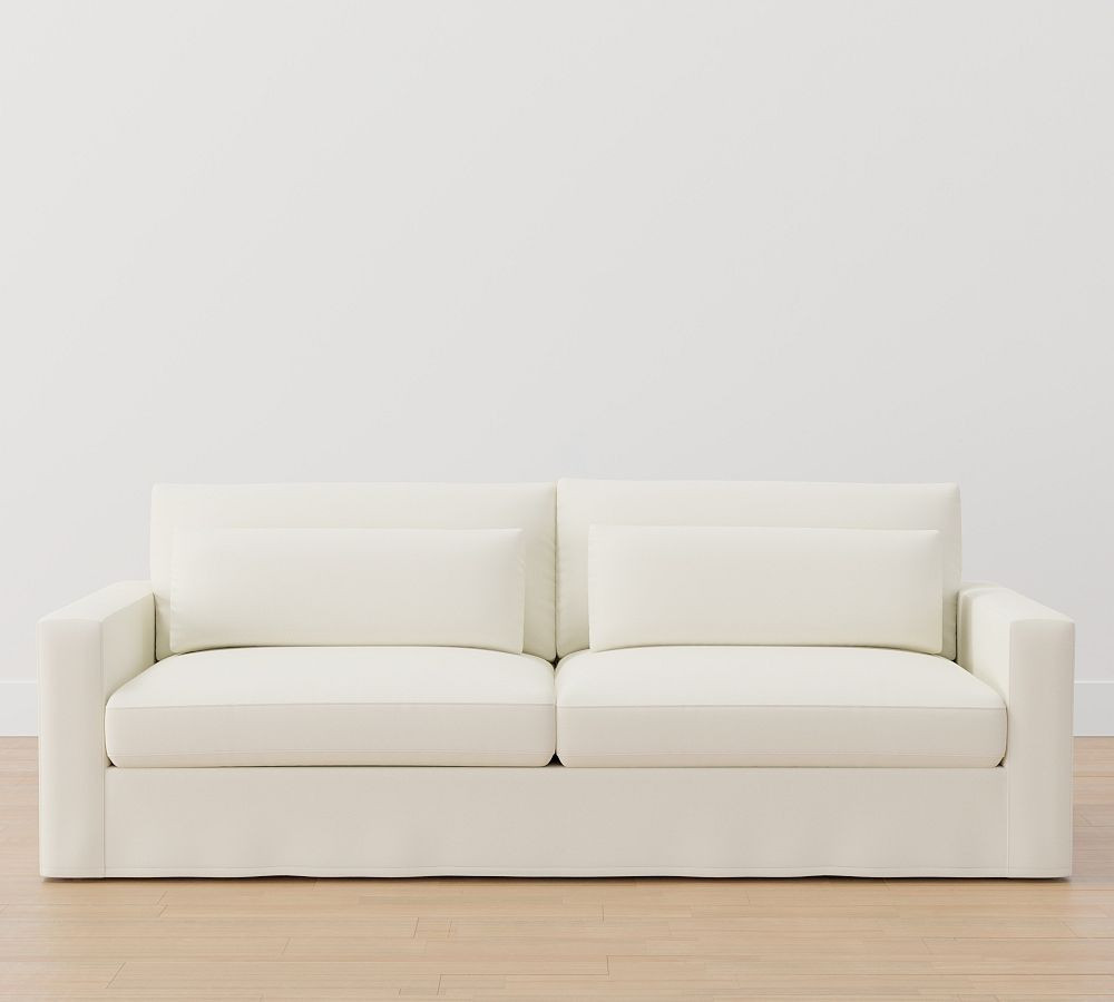 Westwood Square Arm Grand Sofa 101.5" Slipcover, Rustic Linen White | Pottery Barn (US)
