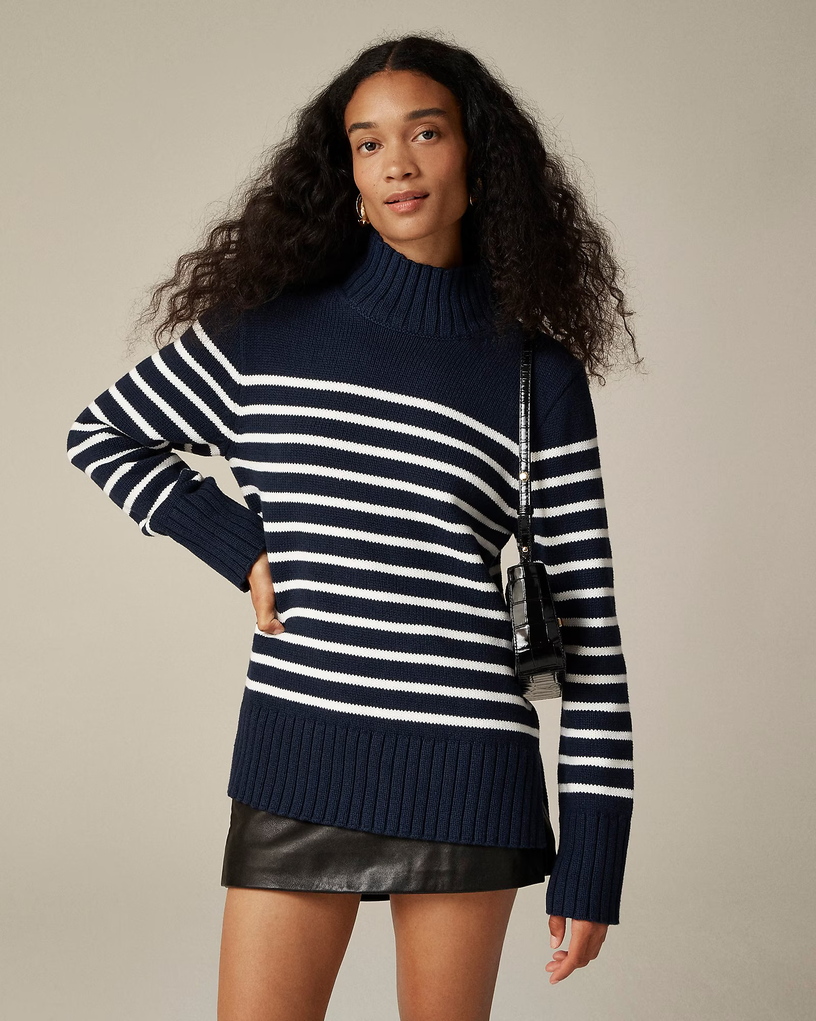 Cotton turtleneck sweater in stripe | J. Crew US