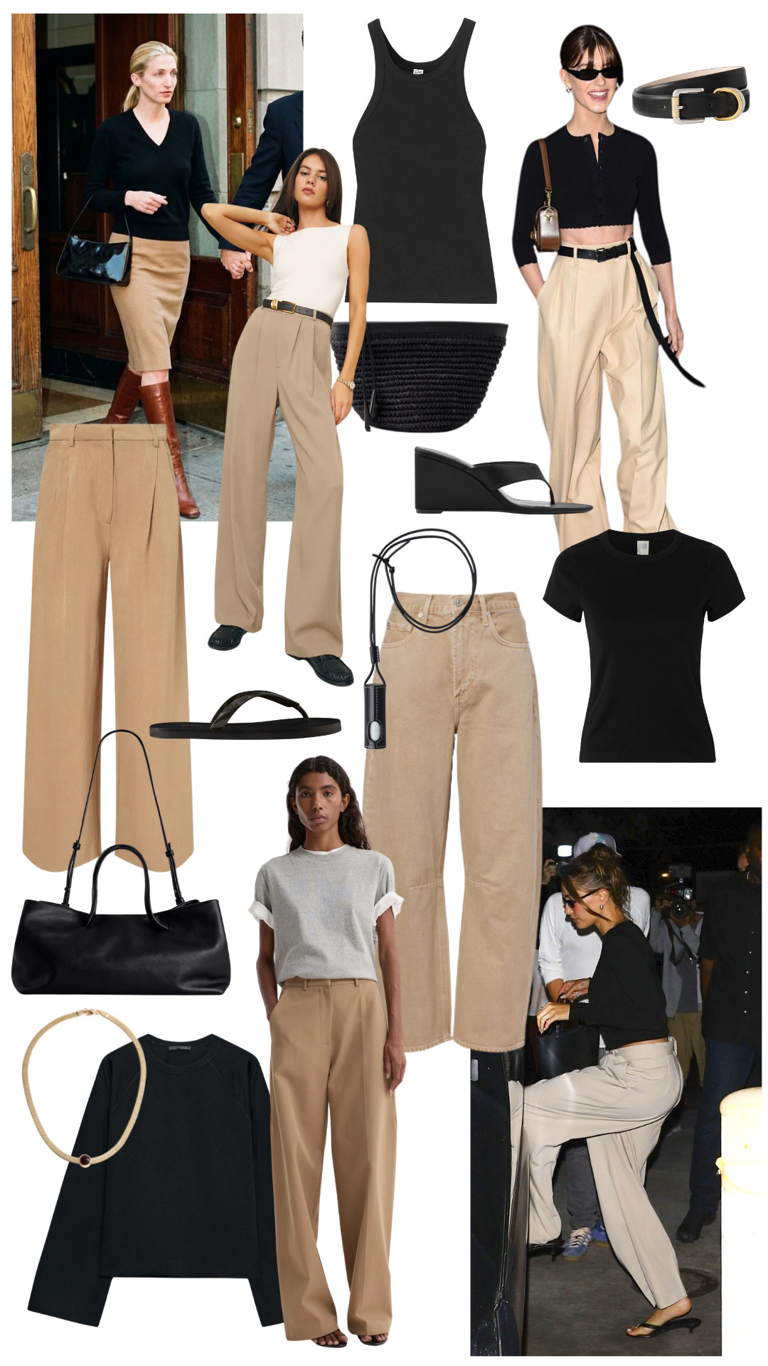 Beige + Black Edit 
| Chinos | Flip Flops | Ribbed Tank Top | Barrel Leg Jeans | Baby Tee | Wedge Sandal | Woven Bag 

 #LTKuk #LTKspring #LTKeurope