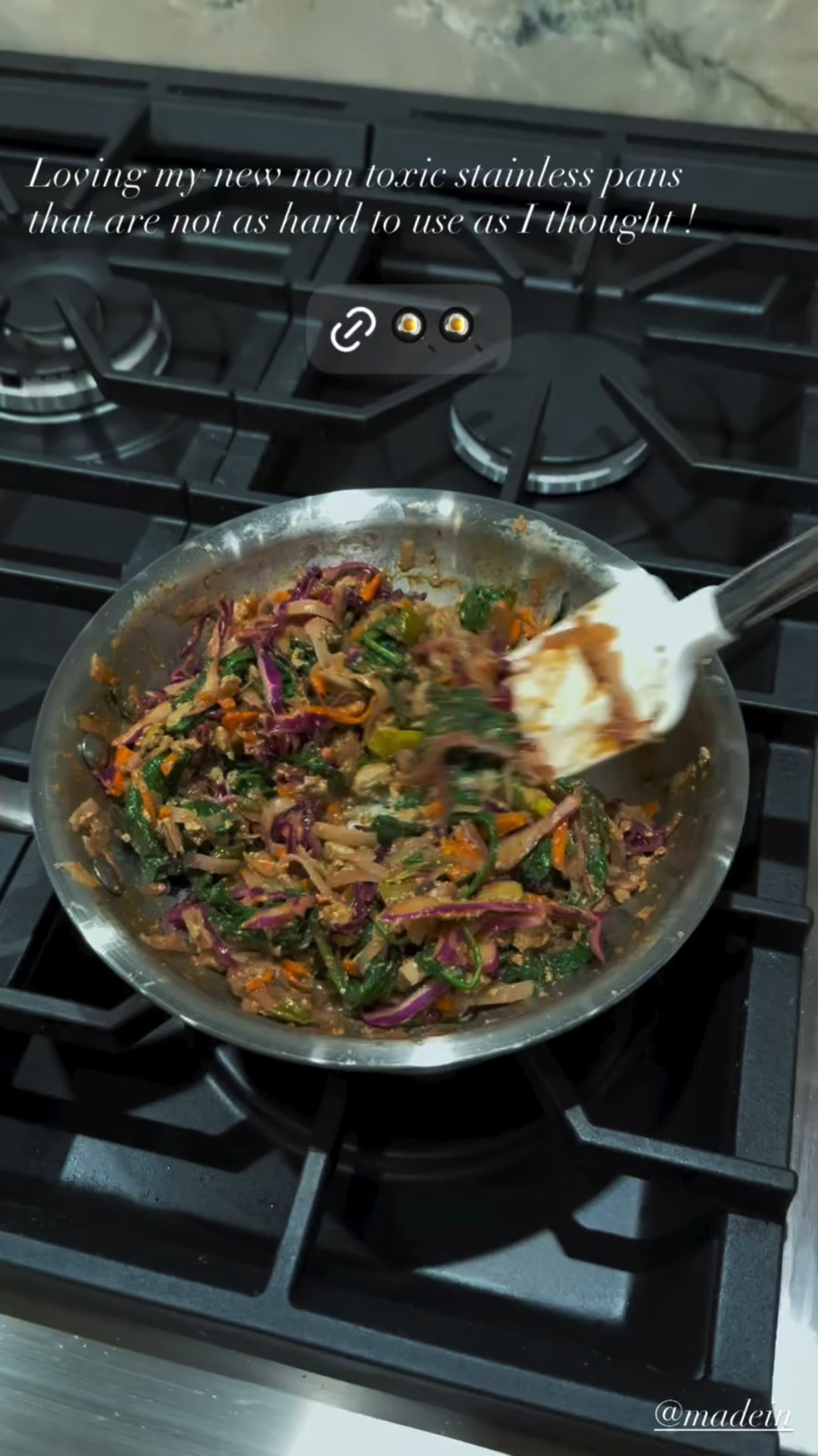 Loving my new non toxic stainless pans that are not as hard to use as I thought !  @madein