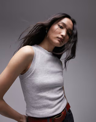 Topshop slim vest in grey marl | ASOS (Global)