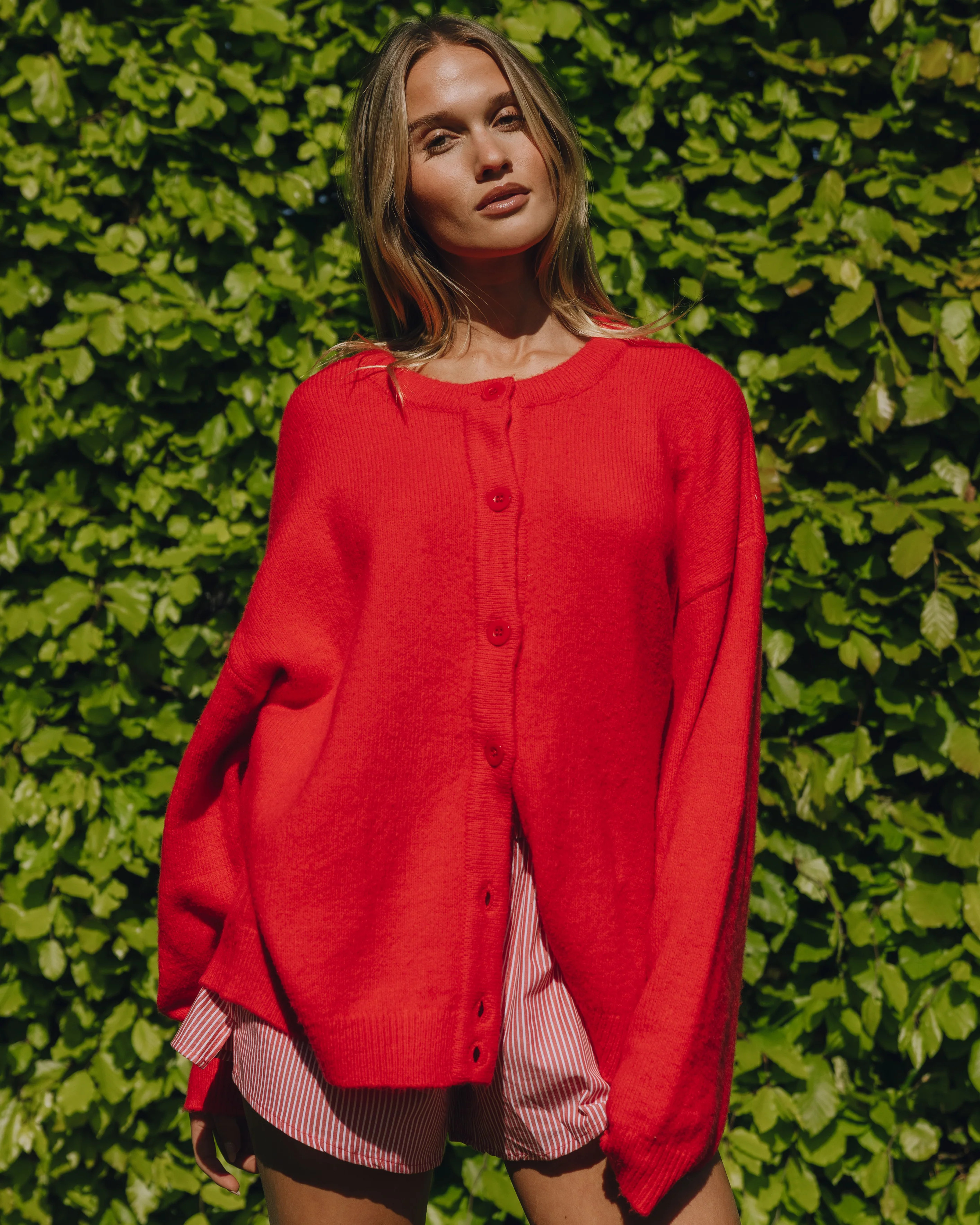Oversized Button Up Sweater - Heart | Daily Drills