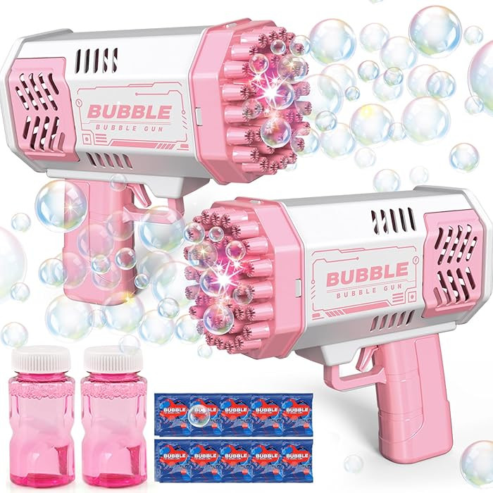 JONEG Toys for 3-8 Year Old Boys Girls: 2 Pack Bubble Machine for Kids with Bubble Solution, Gift... | Amazon (US)