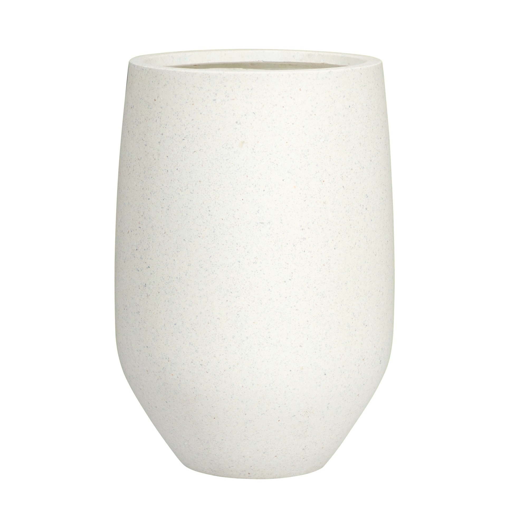 DreamPatio Garden Grove 1-Piece Fiberstone Planter - H25"xD17.5" - DottedWhite | Overstock