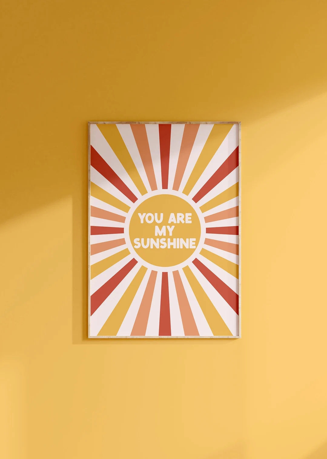 You Are My Sunshine Print // Retro Quote Prints, Positive Quotes Wall Art, Yellow Wall Art Prints... | Etsy (US)
