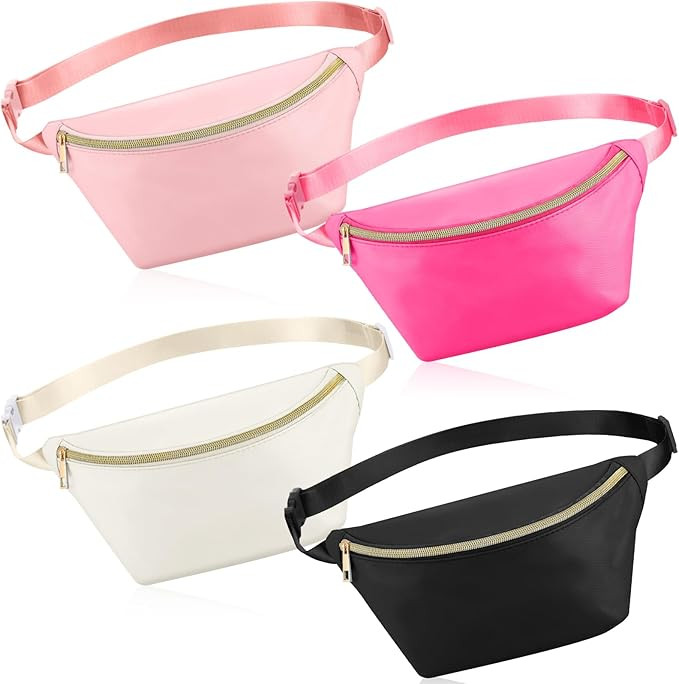 Hillban 4 Pcs Fanny Packs Cross-body Bag Preppy Waist Packs Water Resistant Classic Fanny Bag wit... | Amazon (US)