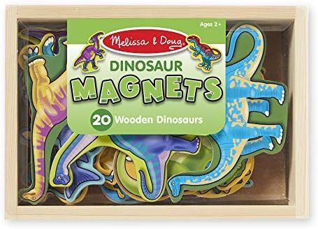 Melissa & Doug Magnetic Wooden Dinosaurs in a Wooden Storage Box (20 pcs) | Amazon (US)