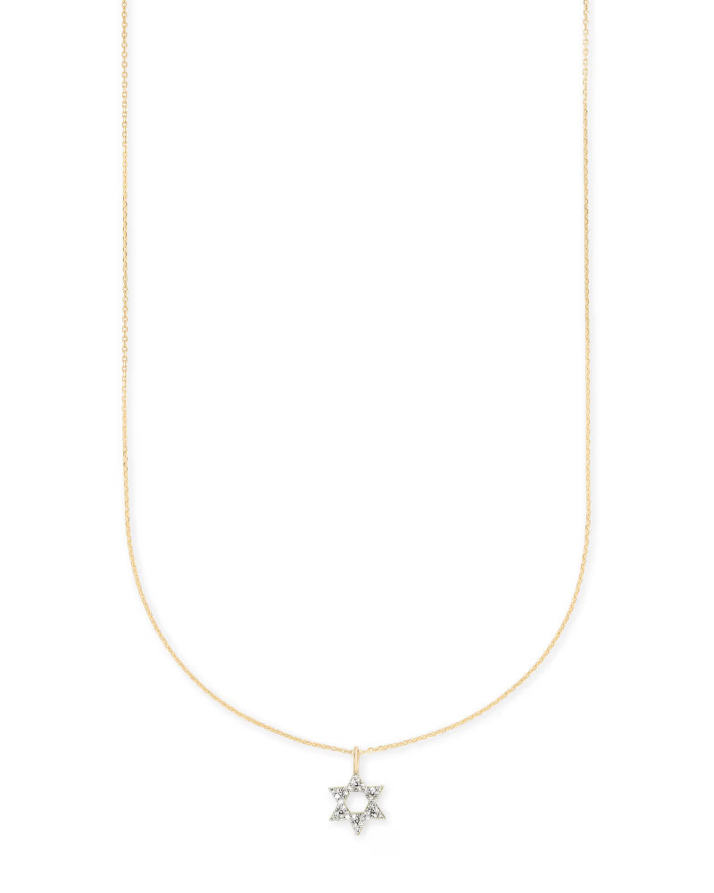 Star of David 14k Yellow Gold Pendant Necklace in White Diamonds | Kendra Scott
