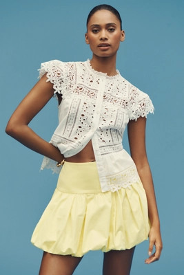 Mare Mare Drop-Waist Bubble-Hem Mini Skirt | Anthropologie (US)