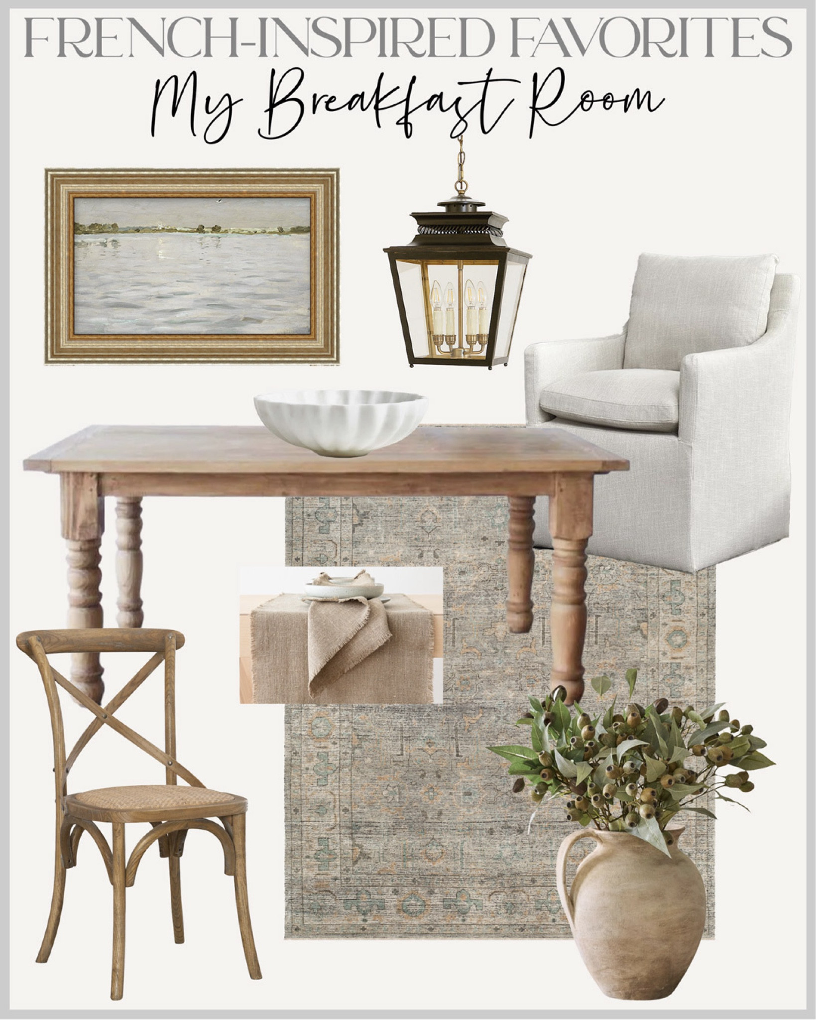 All the pieces in our breakfast room/casual dining area plus a few faves!

Home decor, dining room, dining table, dining chair, wall decor, artwork, area rug, rustic vase, lighting, lantern 

#LTKHome #LTKFindsUnder100