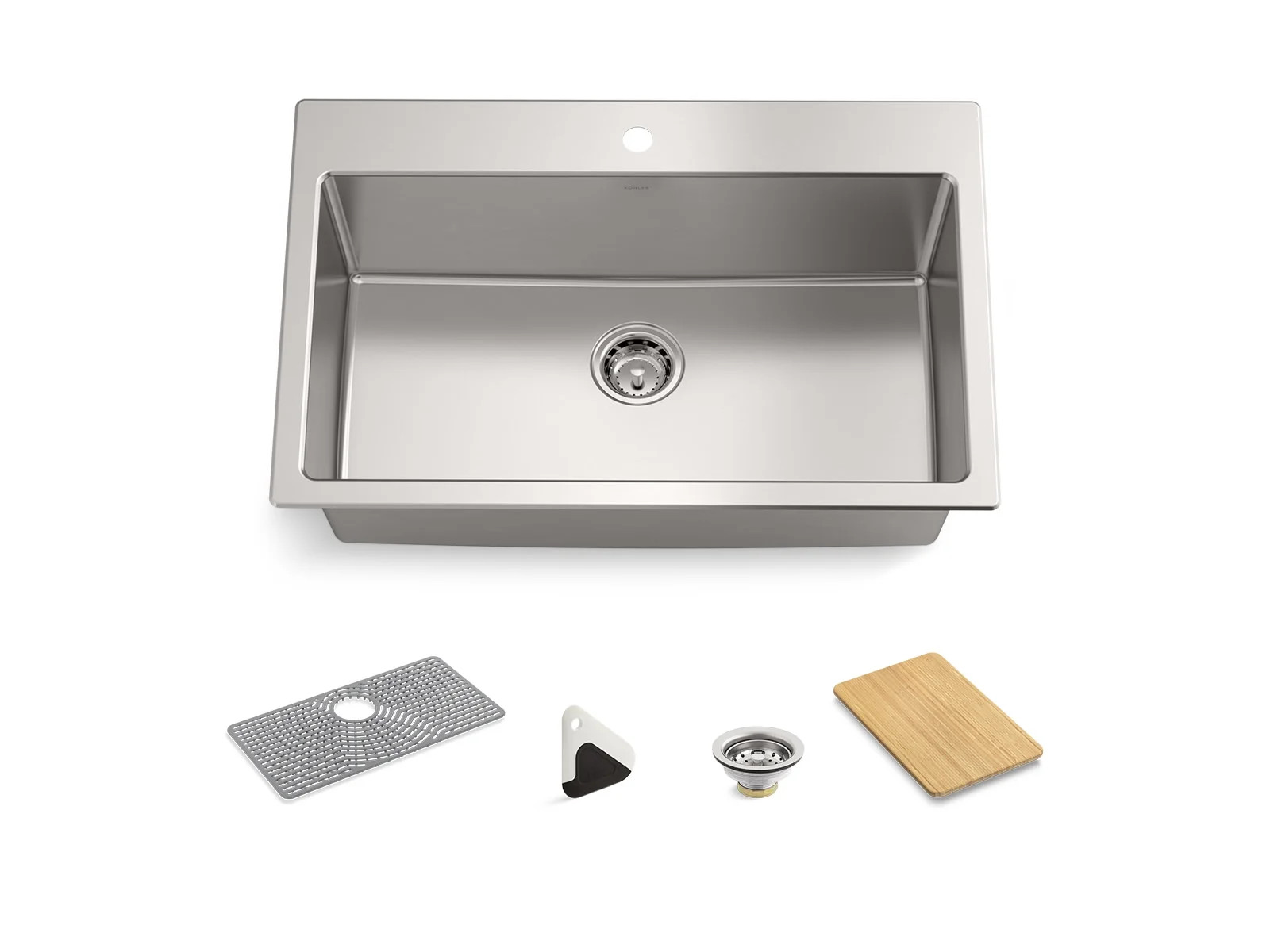 Kohler K-28902-1Ac Bentham 33" Undermount Single Basin Stainless Steel Kitchen Sink - - Walmart.c... | Walmart (US)
