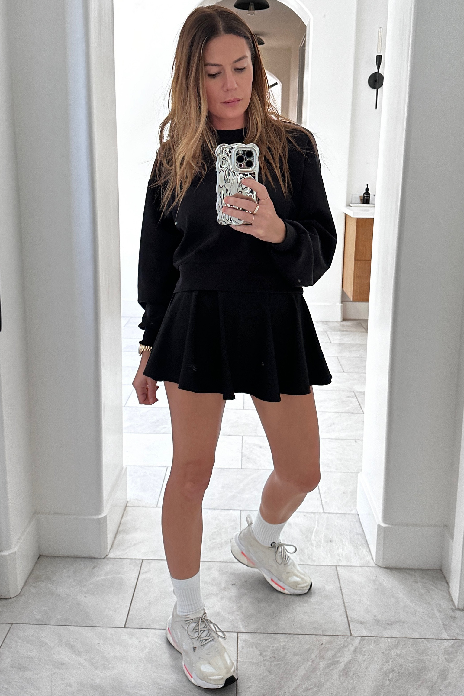 My go-to tennis outfit. Size up on the skirt!bcs it runs small. I got an XS and wish I got a Small. 

#LTKfindsunder50 #LTKfindsunder100 #LTKfitness