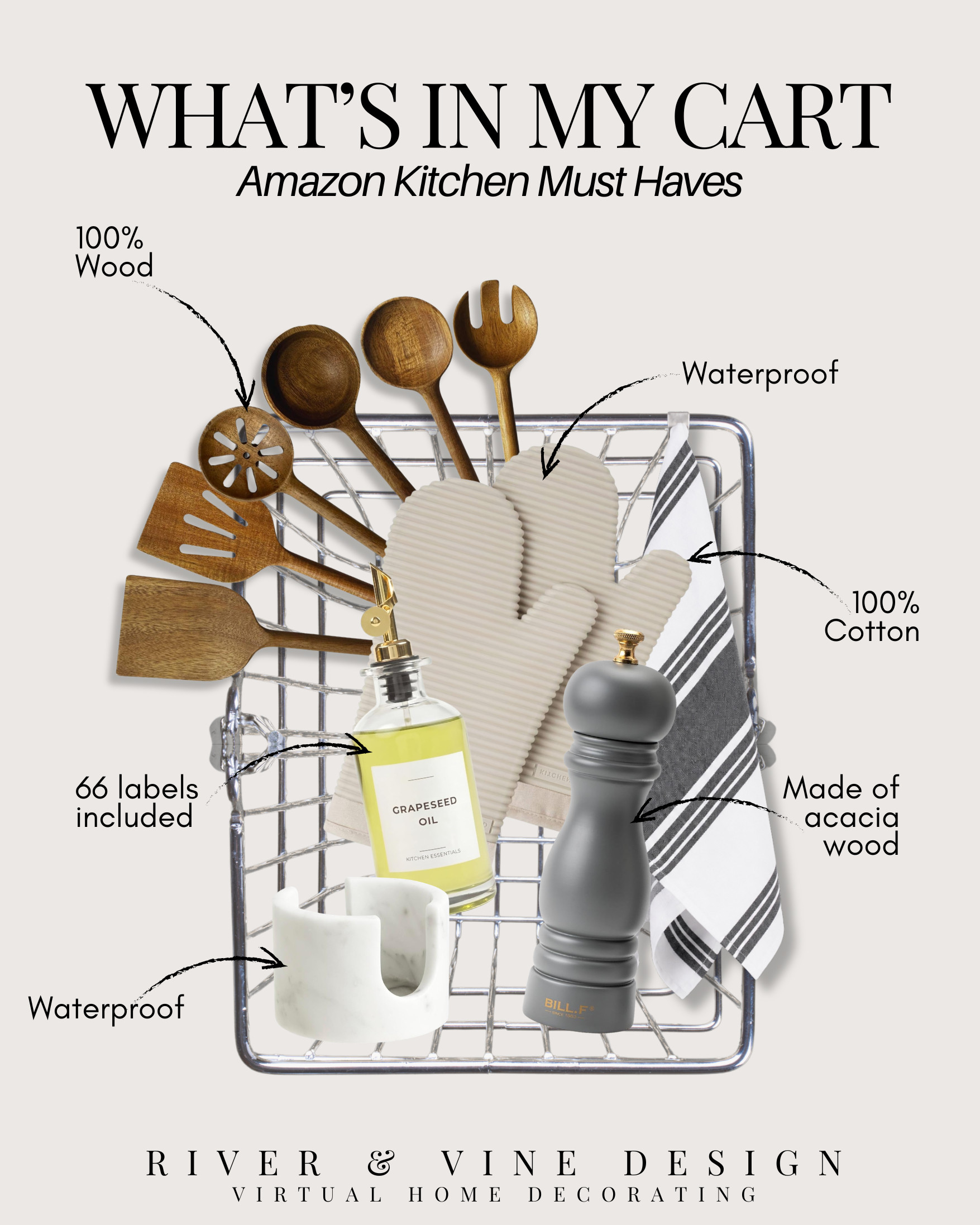 Amazon kitchen must-haves that are as practical as they are pretty 🤍

I rounded up a few of my favorite kitchen essentials for everyday styling and function — wood utensils, cotton towels, waterproof labels, a marble sponge holder, a sleek pepper mill, and more. Perfect for refreshing your counters, organizing your staples, or adding those simple finishing touches that make your kitchen feel pulled together.

Shop everything in my LTK ✨

This post contains affiliate links and I may earn a small commission from purchases at no additional cost to you.

#LTKHome #LTKFinds #AmazonFinds #AmazonHome #KitchenMustHaves #KitchenEssentials #KitchenDecor #HomeDecorFinds #NeutralHome #OrganicModern #KitchenOrganization #RiverAndVineDesign 

 #LTKHome