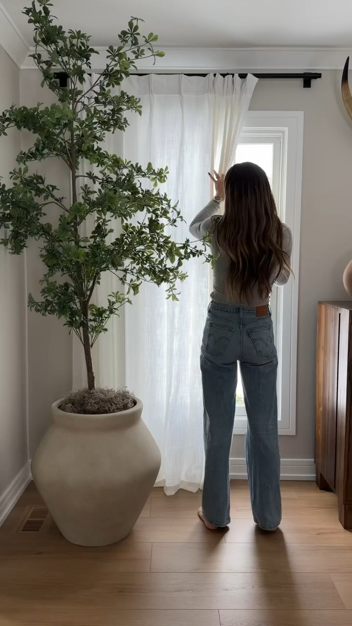 These pinch pleated memory trained drapes come in larger widths than the normal 40” to give a wider and more full panel! This is the beige white! These will 100% be going on the windows in our new home! 

#LTKHome