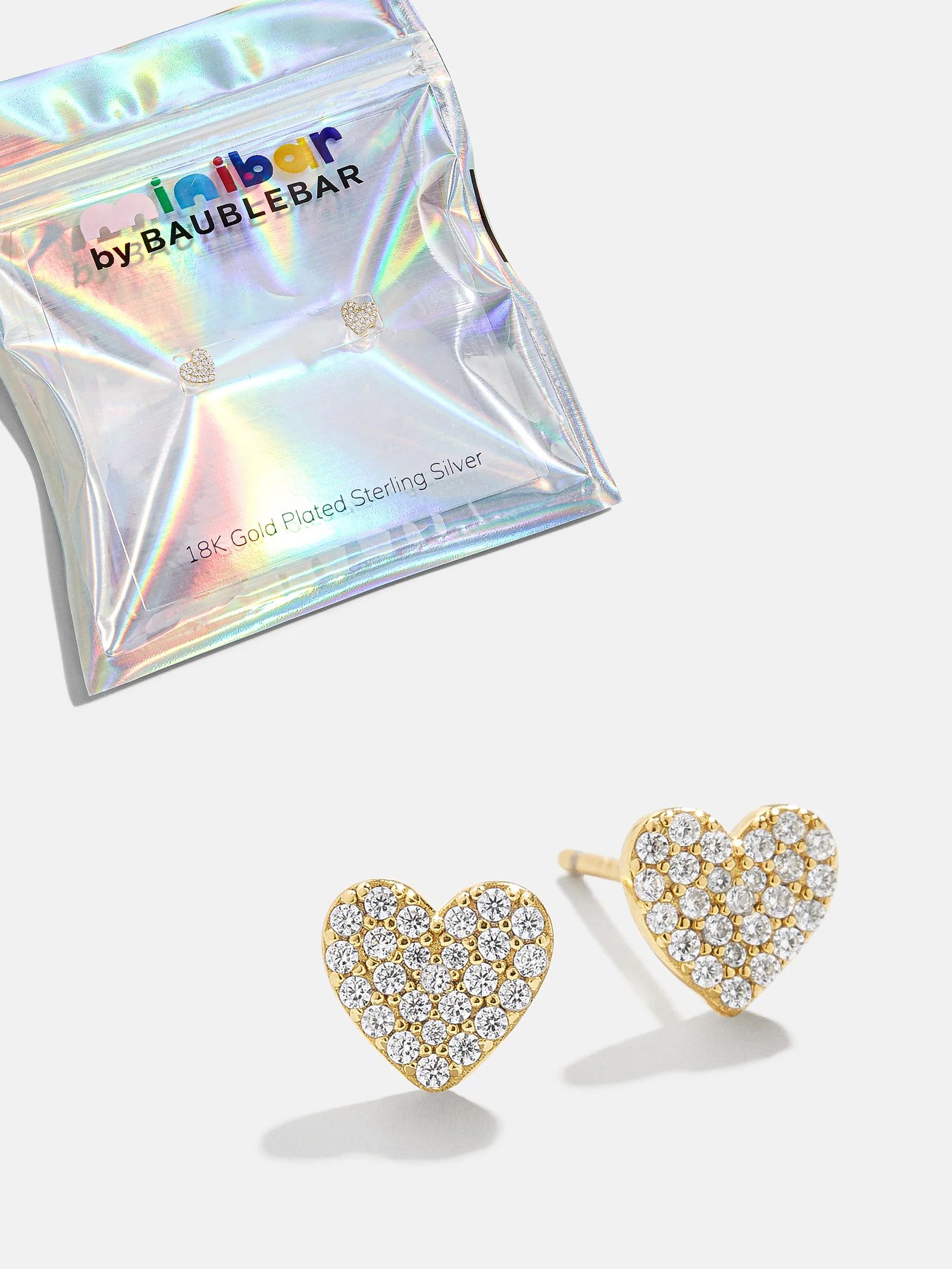 Whole Lotta Heart 18K Gold Kids' Earrings - Pavé | BaubleBar (US)