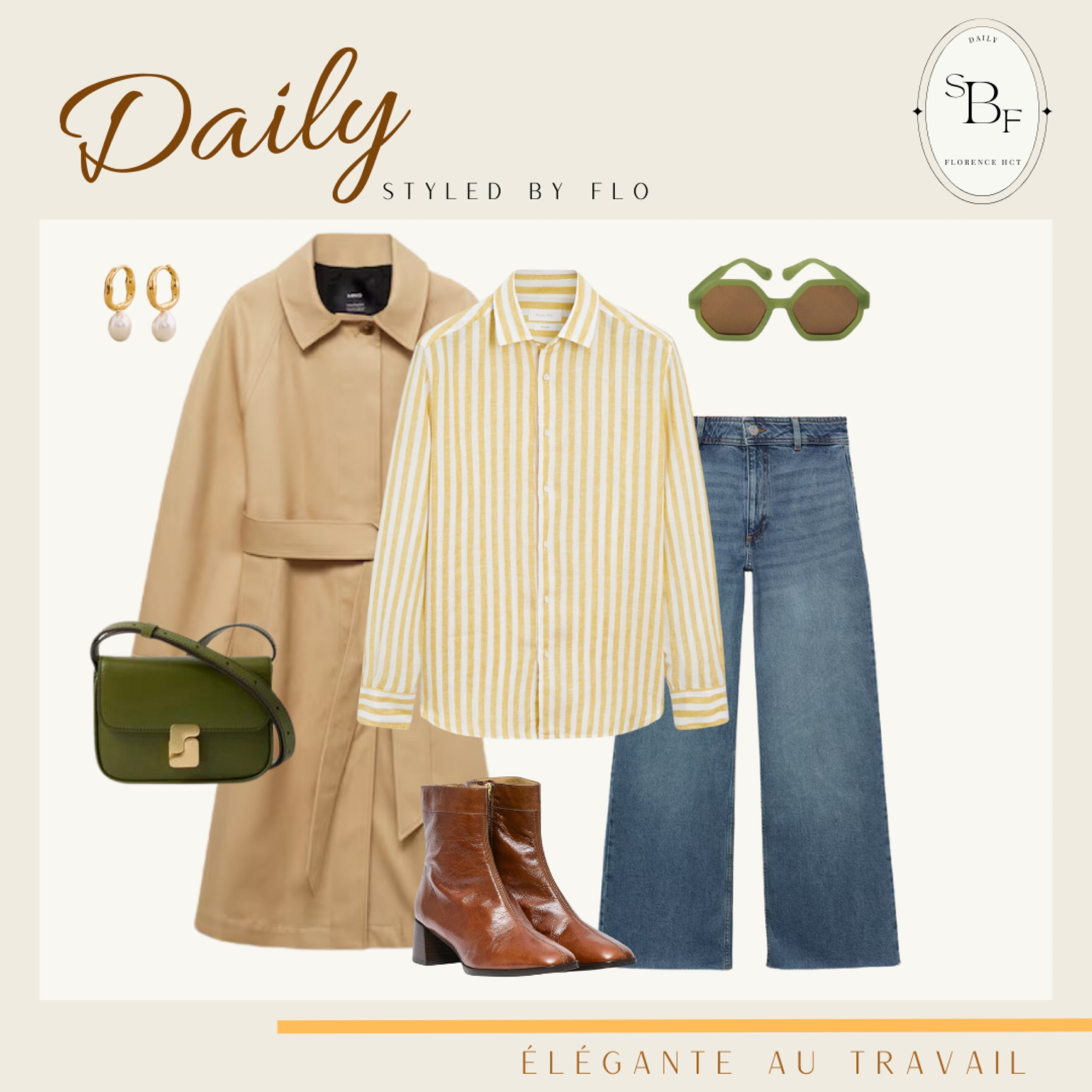 Élégante en Jean bleu au travail 