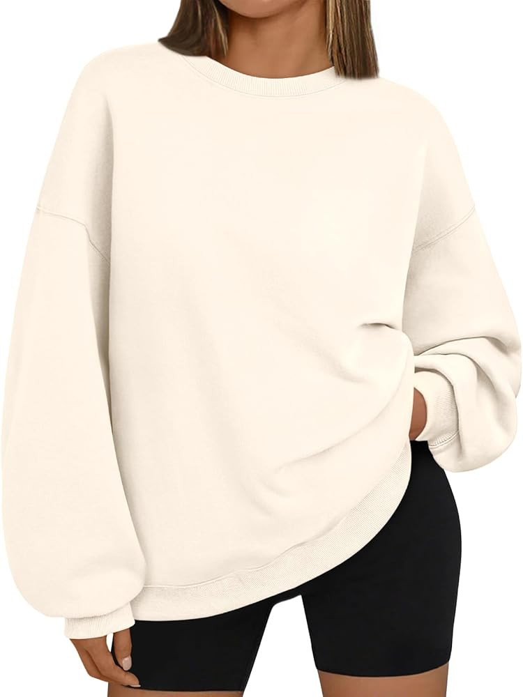 Trendy Queen Sweatshirts for Women Hoodies Oversized Crewneck Tops Sweaters Comfy Fall Winter Out... | Amazon (US)
