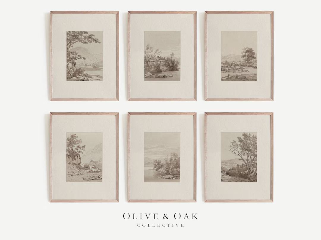 Set of 6 Neutral Art Prints / Neutral Gallery Wall Art / Earth Toned Home Decor / PRINTABLE Artwo... | Etsy (US)