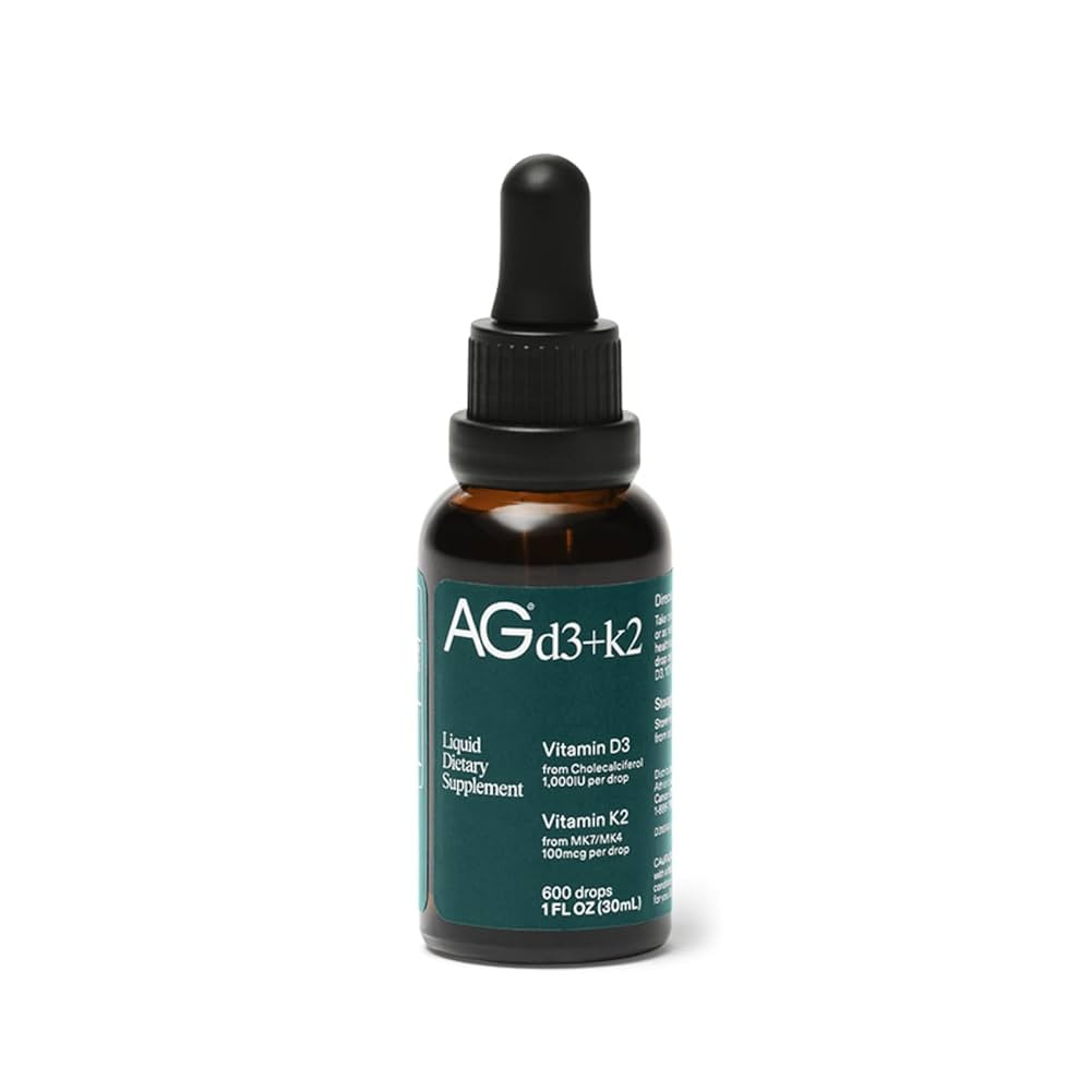 AG1 Vitamin D3 K2 Drops, 1000IU of Vitamin D3 and 100mcg of K2 per Serving, Supports Bone Density... | Amazon (US)